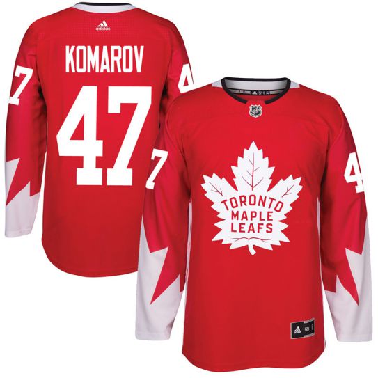 2017 NHL Toronto Maple Leafs Men #47 Leo Komarov red jersey